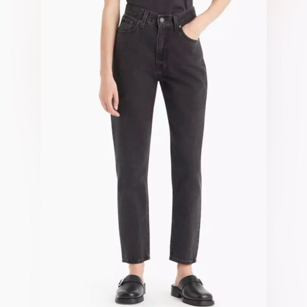 Levi’s Premium 80S Mom Jeans High-Waist Black 100% Cotton Size 28 - Picture 2 of 16